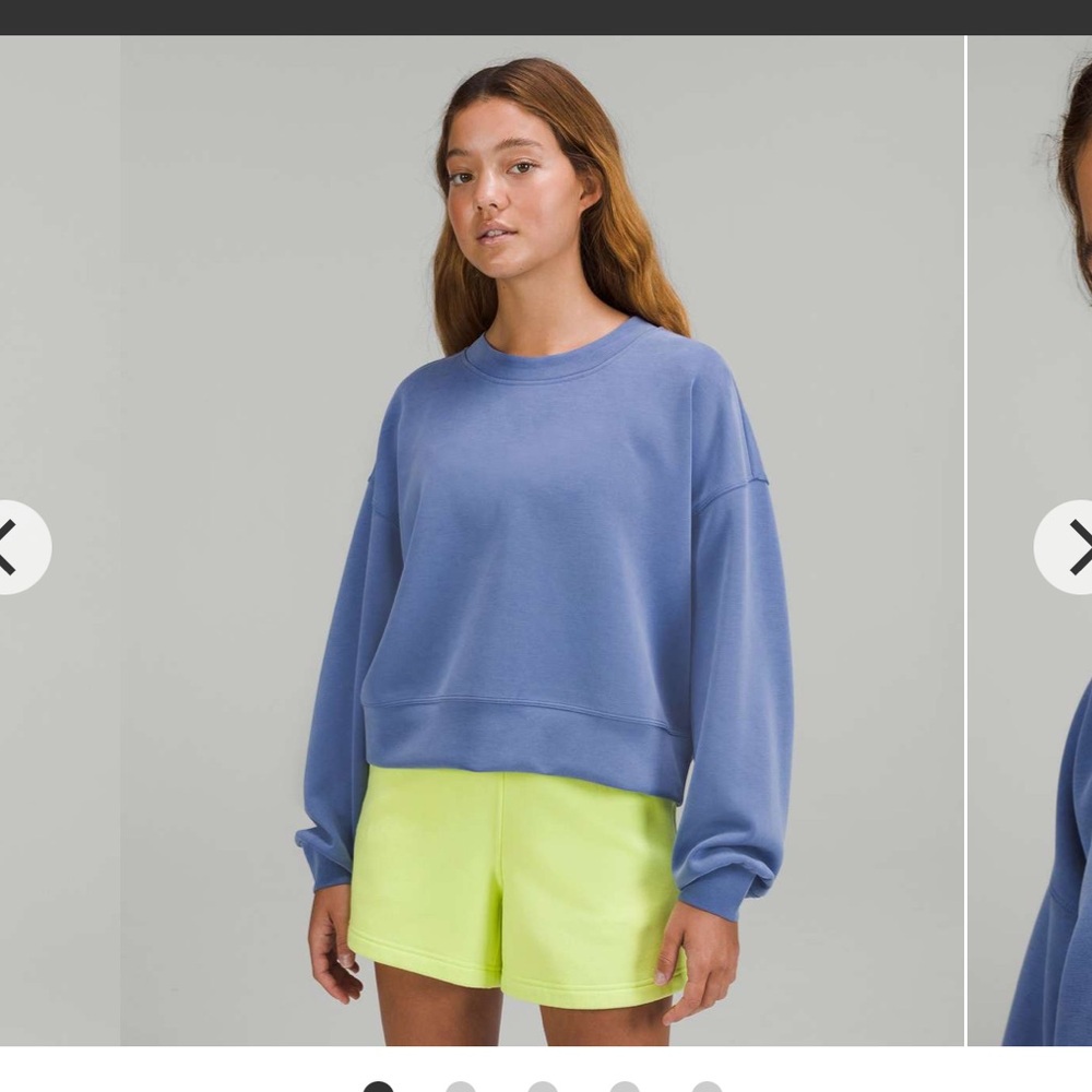 Lululemon softstreme crew water drop blue
